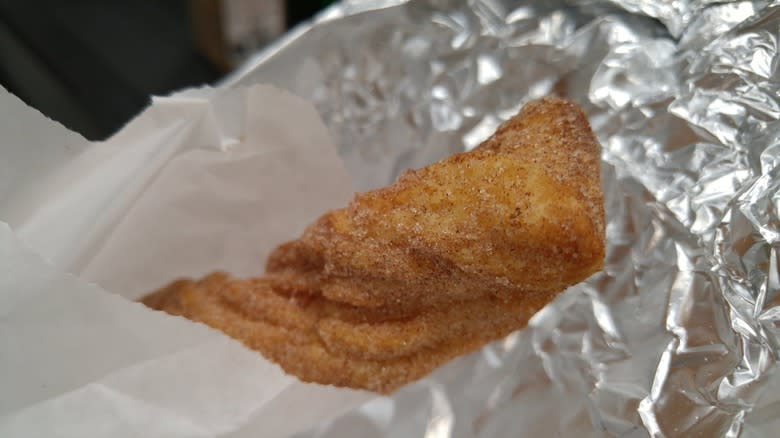 Costco Churro in tin foil