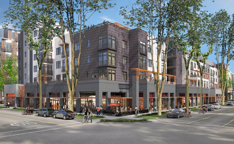 A new affordable housing apartment building is under construction at 1717 S St. in midtown Sacramento, California. The building will have more than 150 units of income-restricted apartments.