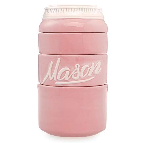 Pink Ceramic Mason Jar Measuring Cups