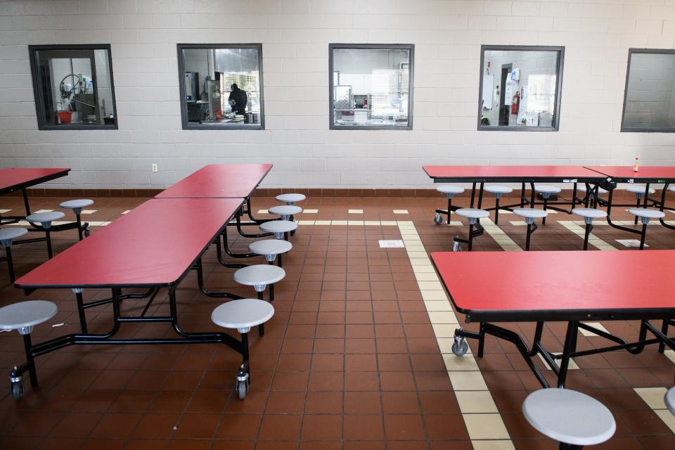 The dining area at the Salvation Army shelter on Alexander Street in Fayetteville.