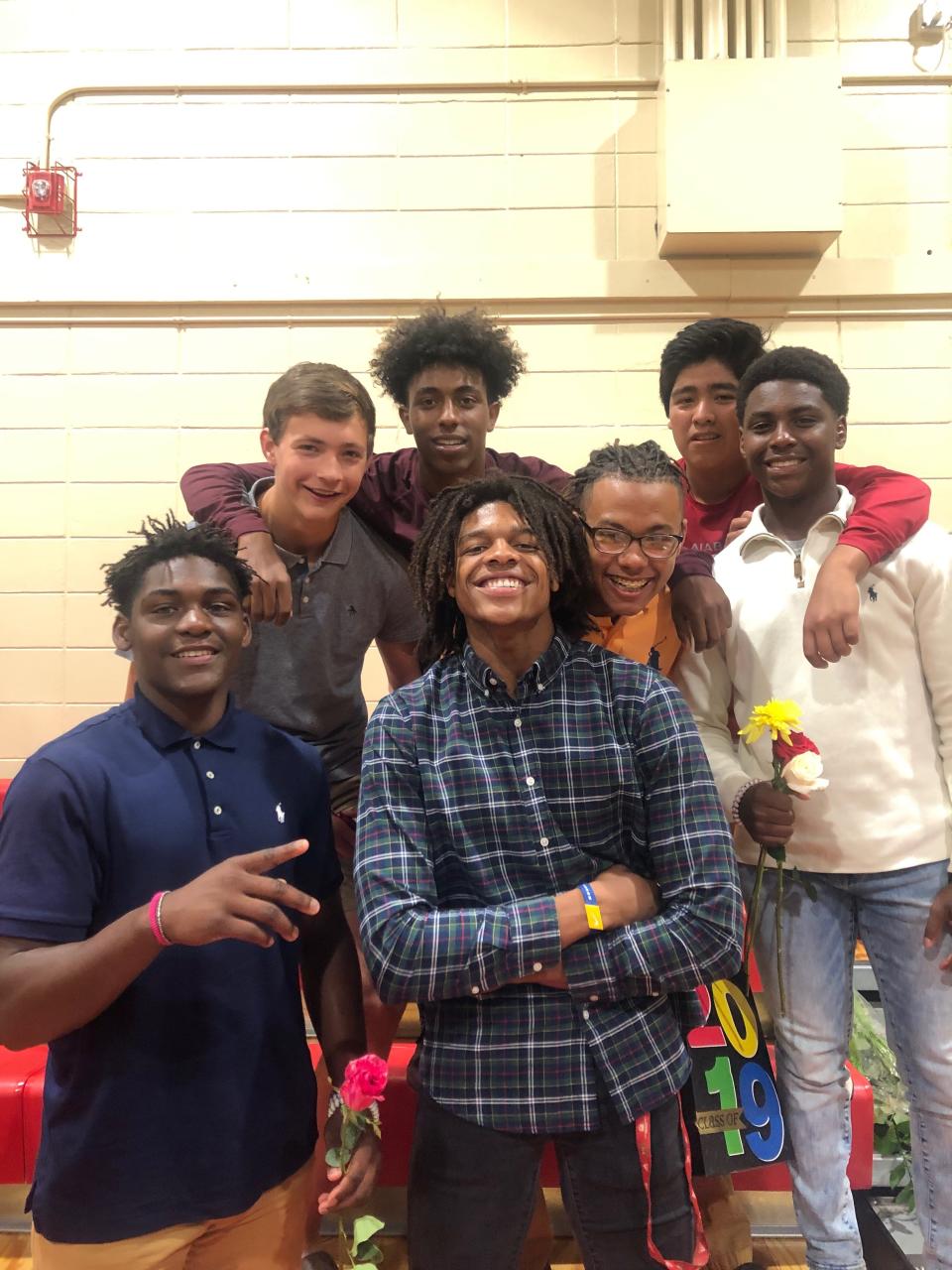 Cade Phillips, left, pictured with some of his close friends from Big Oak Ranch in Gadsden, Alabama.