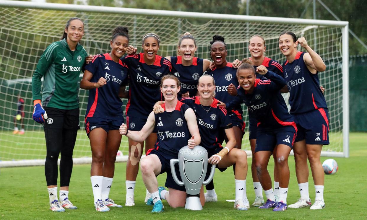 <span>Manchester United players in good spirits during this month’s pre-season camp in Marbella.</span><span>Photograph: Charlotte Tattersall/Manchester United/Getty Images</span>