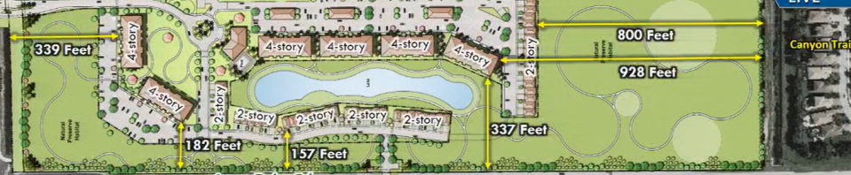 Developer of the Logan Ranch apartment complex moved buildings farther away from Canyon Trails to gain community support. County commissioners approved the project Thursday. The site is at the southeast corner of Acme Dairy Road and Boynton Beach Boulevard.