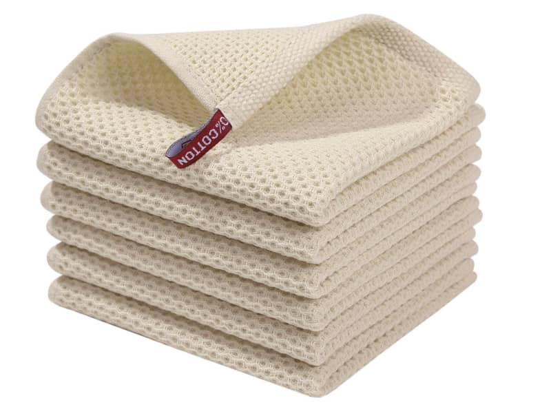 Homaxy Cotton Waffle Weave Dish Cloths, 6-Pack