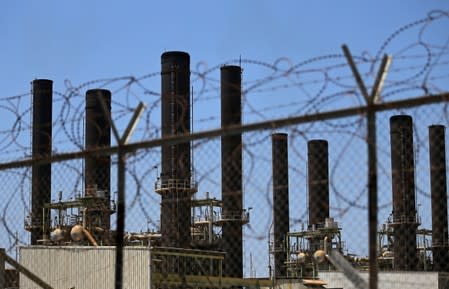 View shows the Gaza power plant in the central Gaza Strip