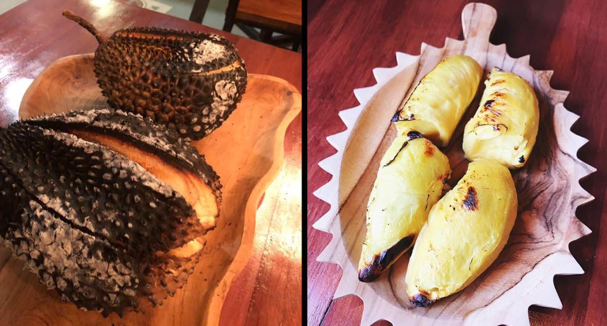 Chargrilled durian by Double Durian cafe. (Photos: Double Durian/Facebook)