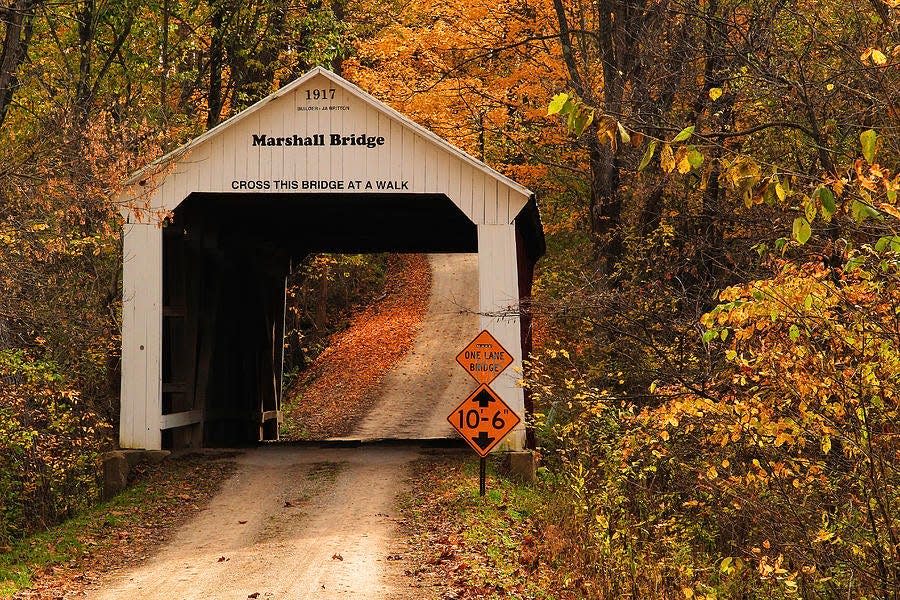 Marshall Bridge is one of 31 historic covered bridges located in Parke County, Indiana