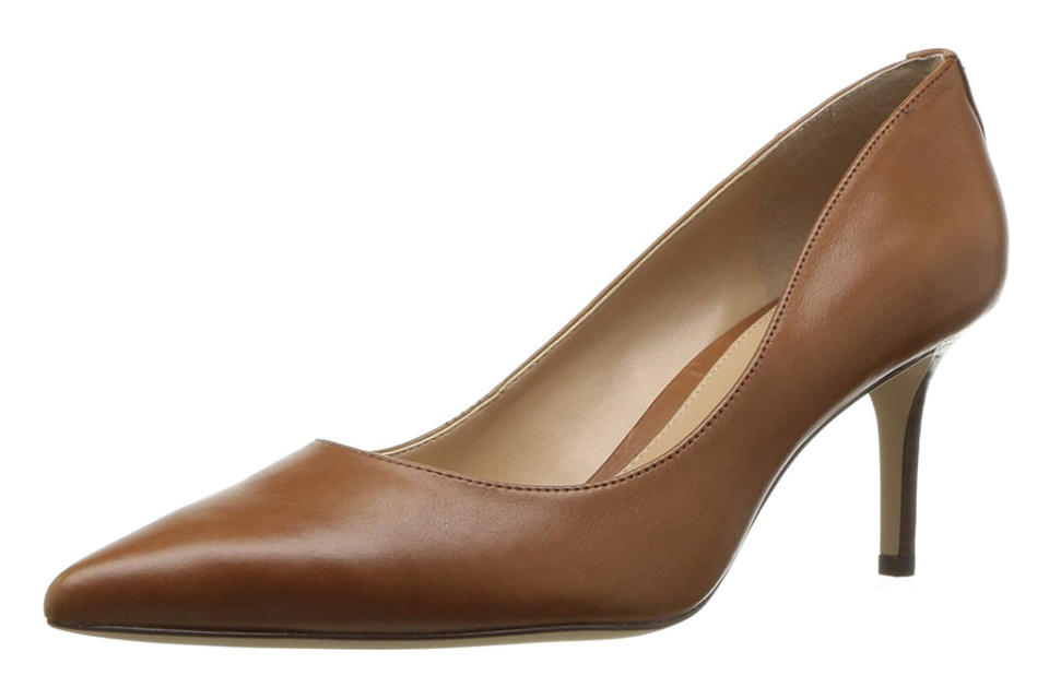 brown pumps, leather, heels, ralph lauren