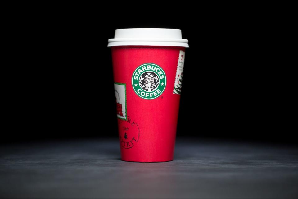 Starbucks holiday cups 2001