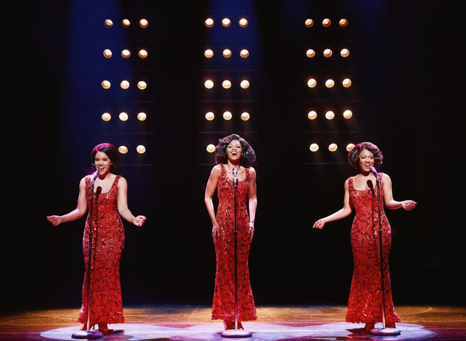 Baldwin Wallace University graduate and Cincinnati native Shayla Brielle G., far right, performs as Florence Ballard of the Supremes with Traci Elaine Lee, left, and Deri’Andra Tucker in the national tour of "Ain’t Too Proud," at Playhouse Square  July 12 to 31.