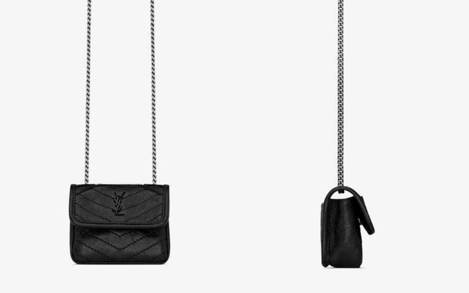 NIKI褶皺復古皮革微型AIRPODS收納袋 NT$ 23,800 圖片來源：Saint Laurent