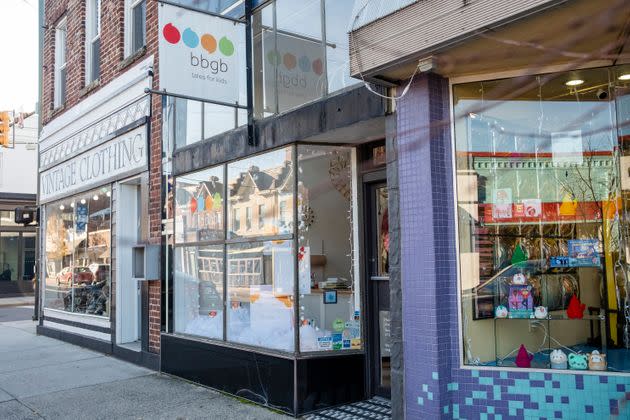 Outside bbgb on Friday, Dec. 2, in Richmond, Virginia. The bookstore is taking safety precautions for its drag queen story hour events.