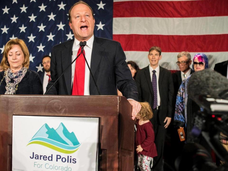 Jared Polis won in Colorado; he is the first openly gay governor in the US (Reuters)