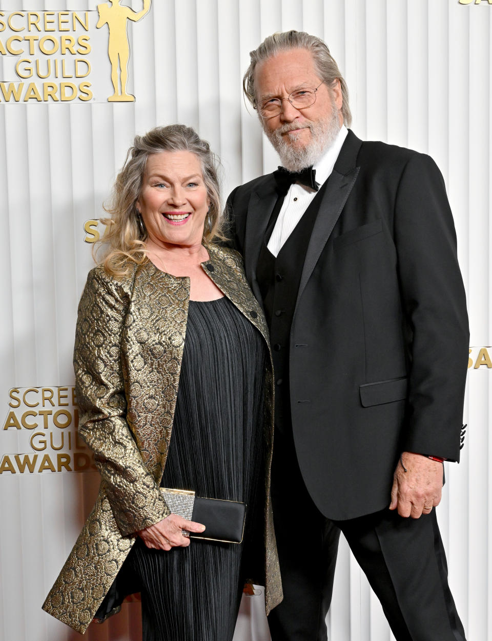 Close-up of Jeff and Susan at a media event