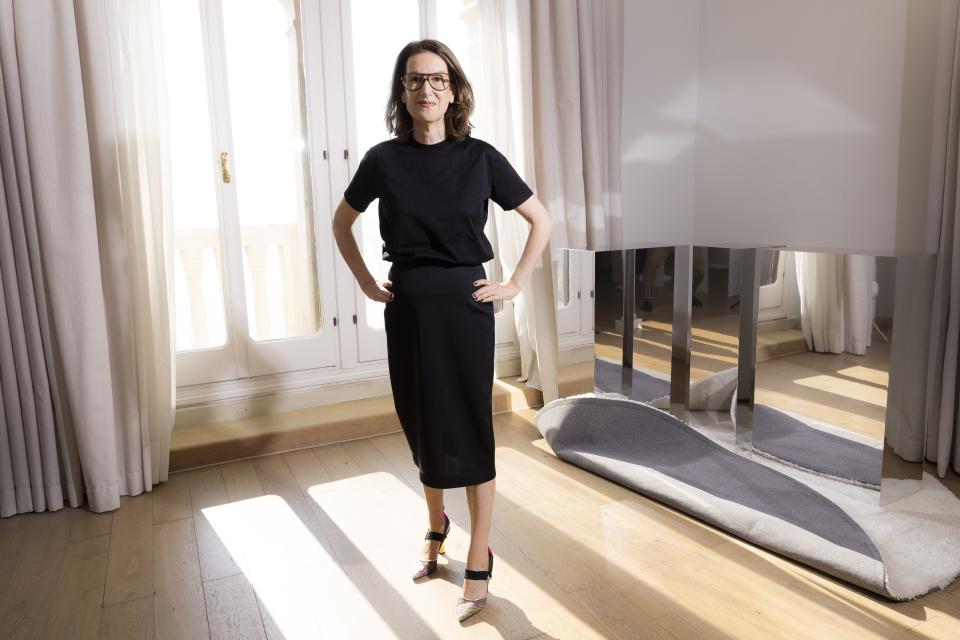 Joanna Hogg poses for portrait photographs for the film 'The Eternal Daughter' during the 79th edition of the Venice Film Festival in Venice, Italy, Tuesday, Sept. 6, 2022. (Photo by Joel C Ryan/Invision/AP)