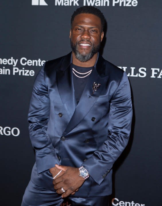 Kevin Hart attends the Kennedy Center for the Performing Arts 25th Annual Mark Twain Prize for American Humor, which is being presented to him on Sunday, March 24, 2024, in Washington. (Photo by Owen Sweeney/Invision/AP)