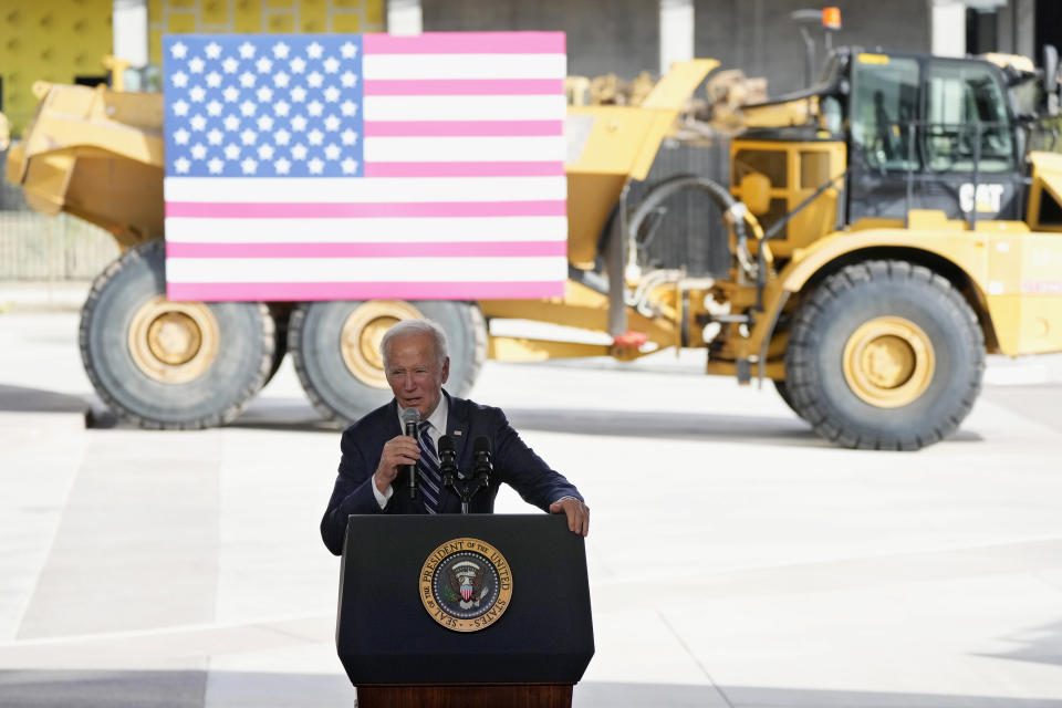 FILE - President Joe Biden speaks after touring the Taiwan Semiconductor Manufacturing Company facility in Phoenix, Tuesday, Dec. 6, 2022. (AP Photo/Ross D. Franklin, File)