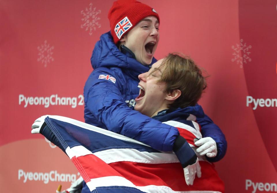 Lizzy Yarnold (right) and Laura Deas shared the podium in Pyeongchang (David Davies/PA) (PA Archive)