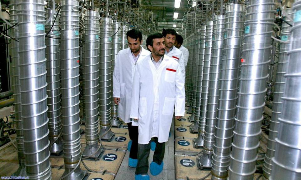 Mahmoud Ahmadinejad, visiting the Natanz nuclear facility in 2008.