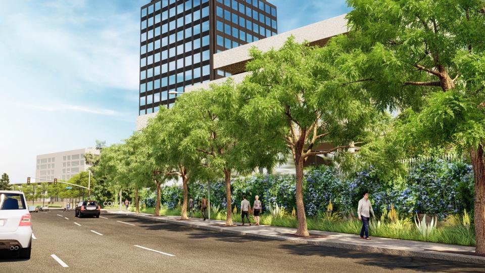 Rendering of NBC Universal's Lankershim Blvd. landscaping and hardscaping project.