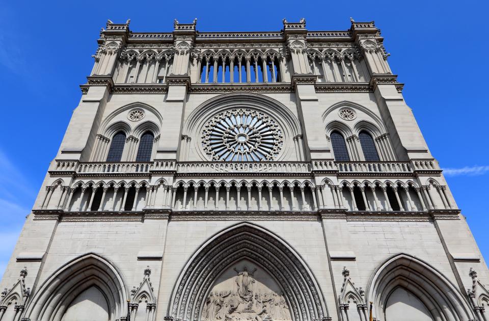 Cathedral Basilica of the Assumption (Covington, Kentucky)
Since 1901, services have been held in this basilica, crafted from Bedford stone and red-ludovici roof tile and inspired by St. Denis in France. Three pipe organs prove the acoustics in here are amazing.