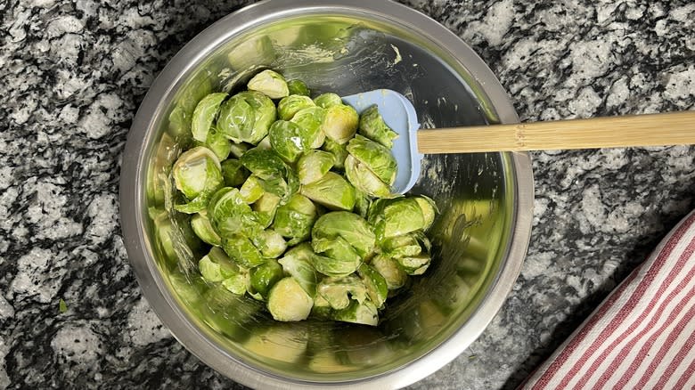 Brussels sprouts in bowl