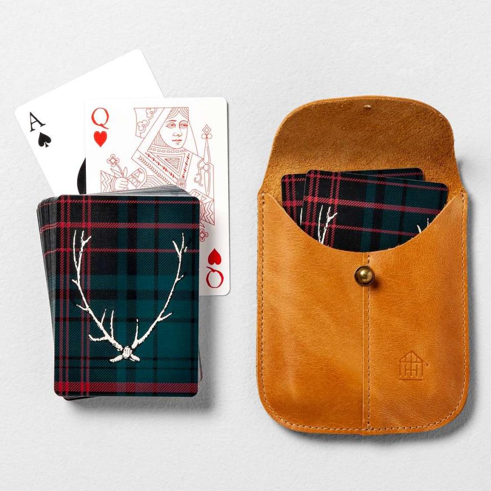 hearth home card deck leather case with cards