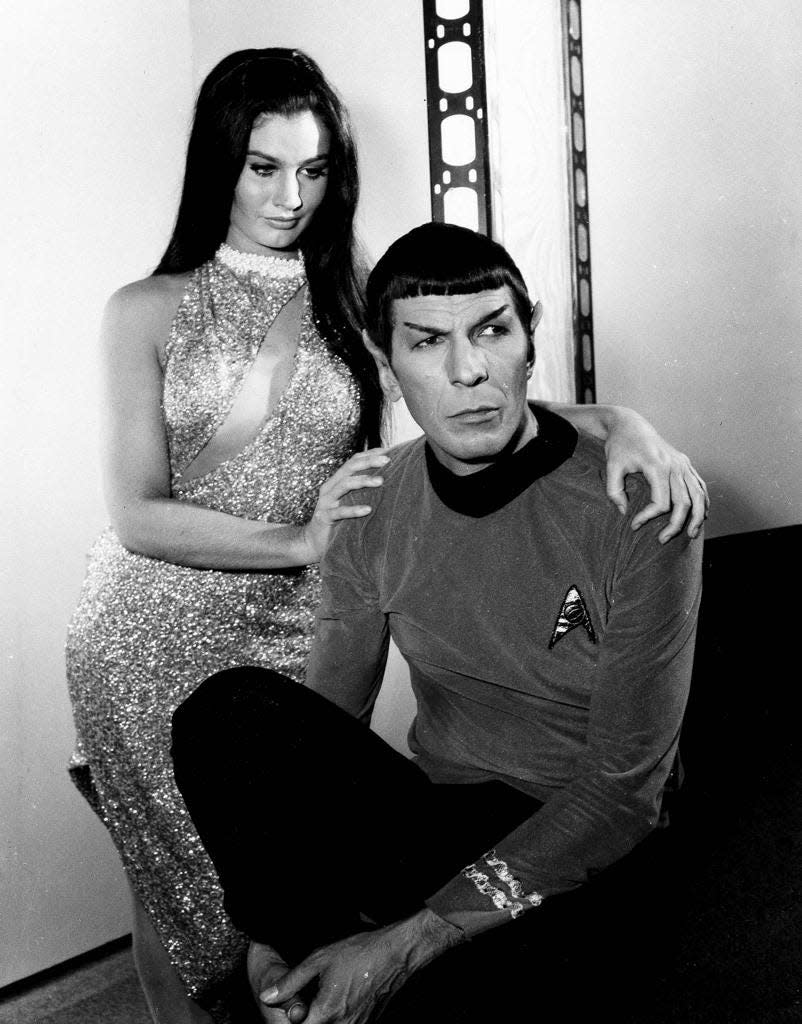 Susan Demberg plays a mail order bride for Leonard Nimoy's character, Mr. Spock, in a scene from the television program, June 2, 1967