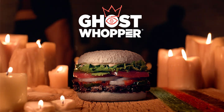 The Ghost Whopper will be available at 10 select restaurants beginning October 24. 