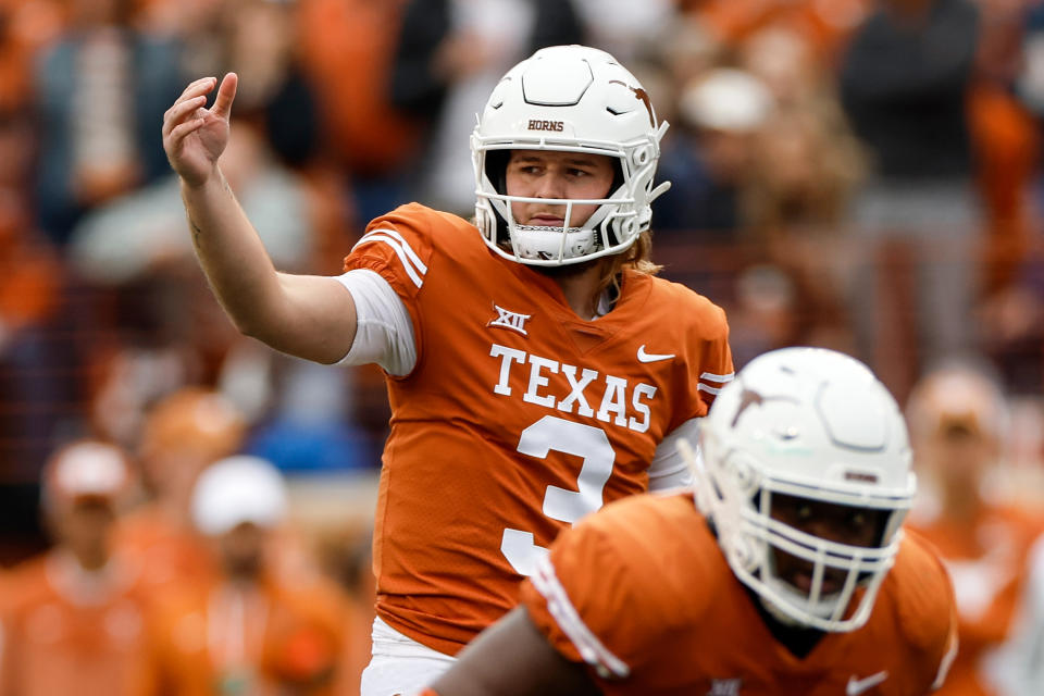 Quinn Ewers and the Texas Longhorns enter the 2023 season with very high expectations. But we've heard that before. (Tim Warner/Getty Images)