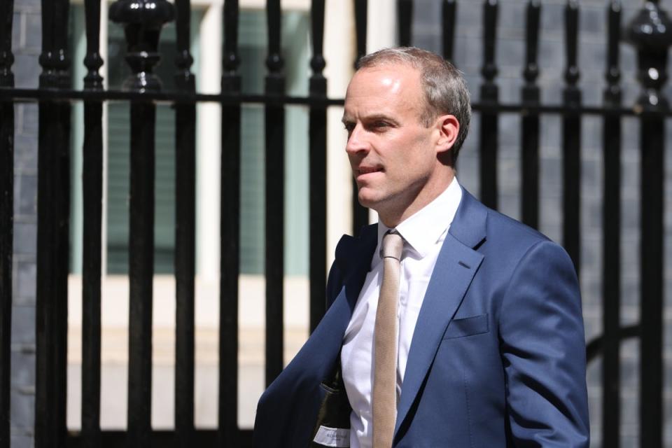 Justice Secretary Dominic Raab is on holiday in Surrey (James Manning/PA) (PA Wire)