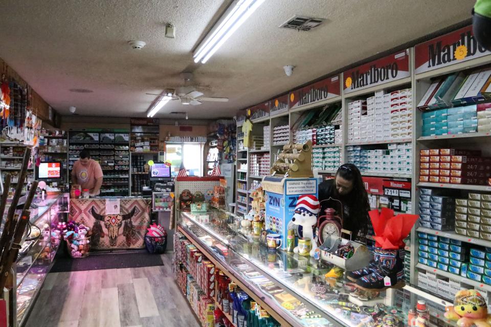 The Osage Trading Co., a smoke shop operating on the Osage Nation Reservation, sells tobacco products but is also a hub of cultural items catered to Osage tribal members.