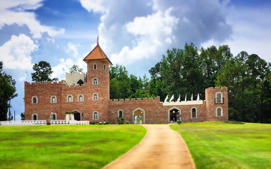 <p>Couples seeking a fairytale romance can nail down the setting at this medieval-style castle in Mississippi. A stroll around the grounds reveals plenty of greenery and even a mini-waterfall. Inside, the castle is lined with tapestries, armory and flags. Just be warned: Like any castle, its not always easy to get in. The space is available to rent for parties and weddingsalthough theres also an onsite cabin where guests can stay overnight. </p>