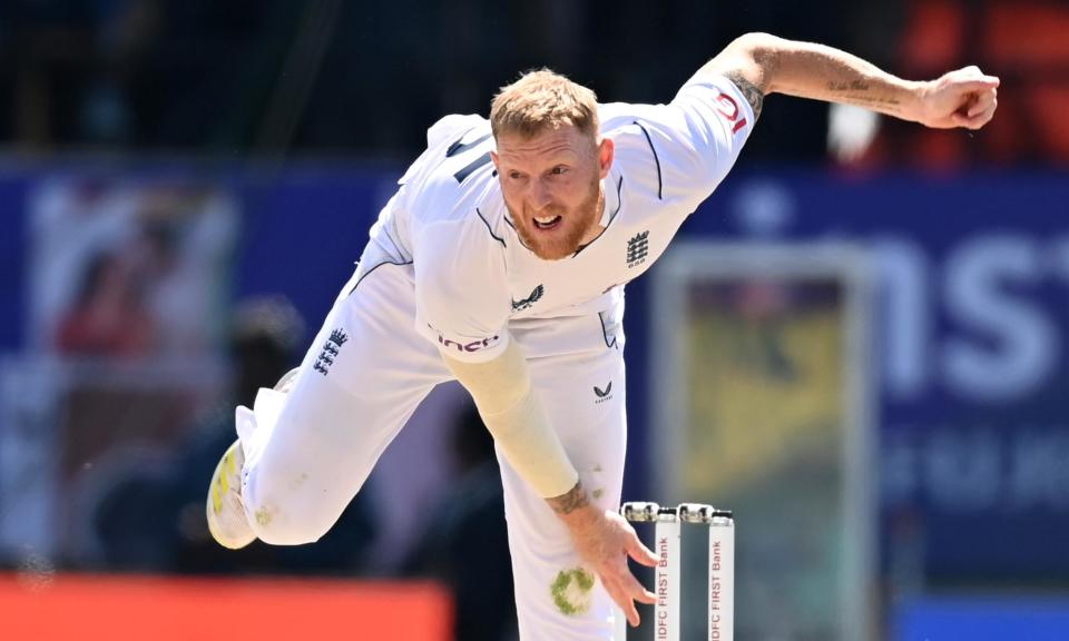 <span>Ben Stokes took a wicket with his first Test delivery in 251 days.</span><span>Photograph: Gareth Copley/Getty Images</span>