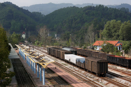 View of the train station where North Korean leader Kim Jong Un is expected to arrive, at the border town with China in Dong Dang, Vietnam February 21, 2019. REUTERS/Kham