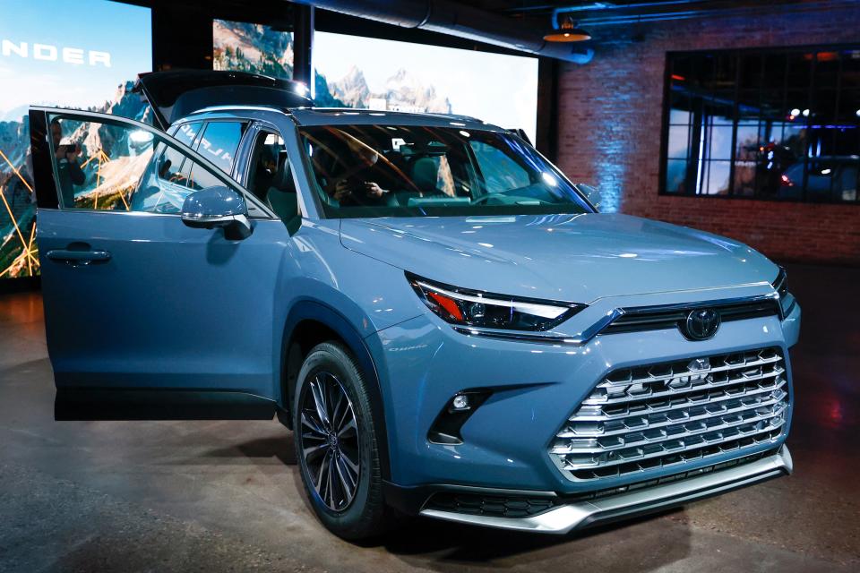 The all-new, three-row 2024 Toyota Grand Highlander is shown during world premiere event at Chicago Auto Show on February 8, 2023 in Chicago, Illinois. - Japanese automaker Toyota said Thursday, February 9, 2023, its net profit for the third quarter fell eight percent, but it left its full-year forecasts unchanged.
The world&#39;s top-selling carmarker, which reshuffled its top executive line-up last month, reported a net profit of 727.9 billion yen ($5.6 billion), down from 791.7 billion yen a year earlier. (Photo by KAMIL KRZACZYNSKI / AFP) (Photo by KAMIL KRZACZYNSKI/AFP via Getty Images)