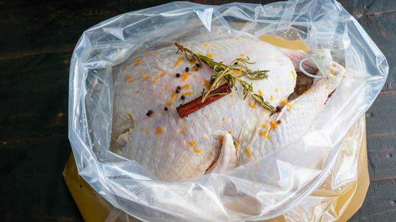 Brining turkey in bag
