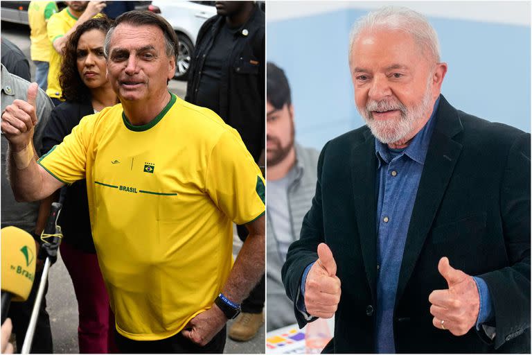 Jair Bolsonaro y Luiz Ignacio Lula da Silva, durante la jornada electoral