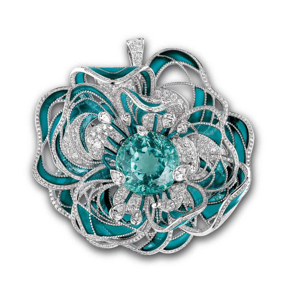 A Chanel design featuring a Paraiba tourmaline