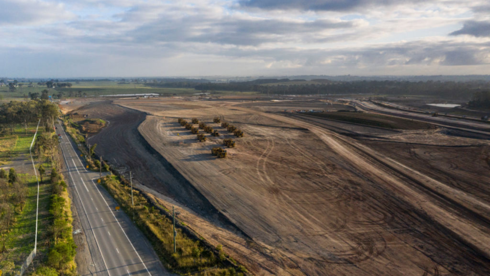 Aerial view of Badgerys Creek airport development. 