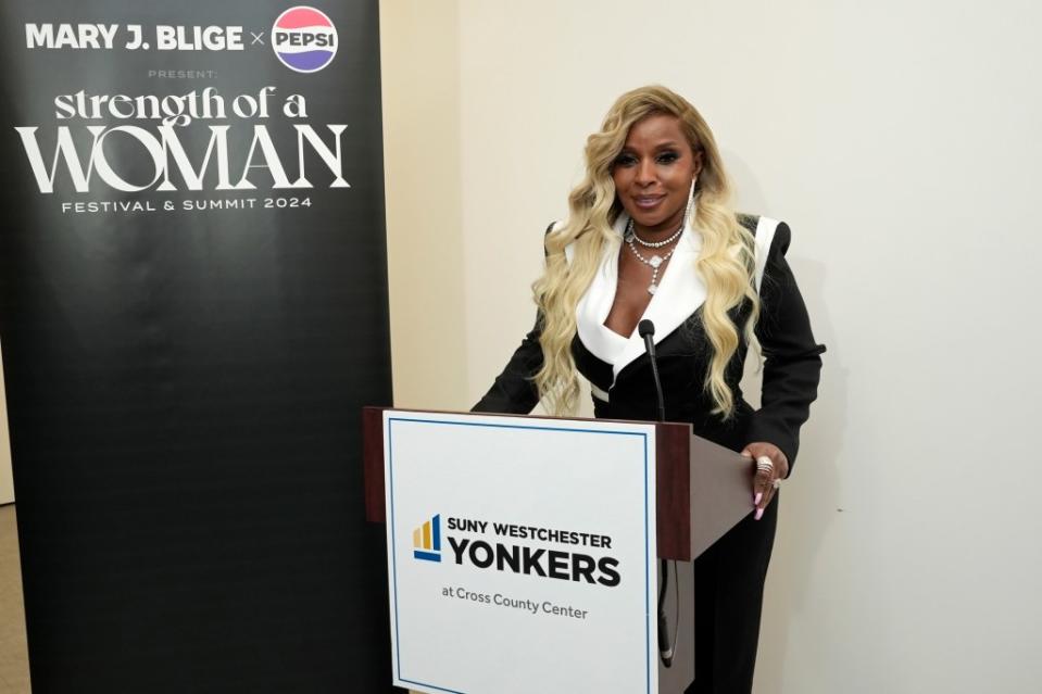 Mary J. Blige’s third annual Strength of a Woman Festival & Summit takes over New York this Mother’s Day weekend. Getty Images for Pepsi