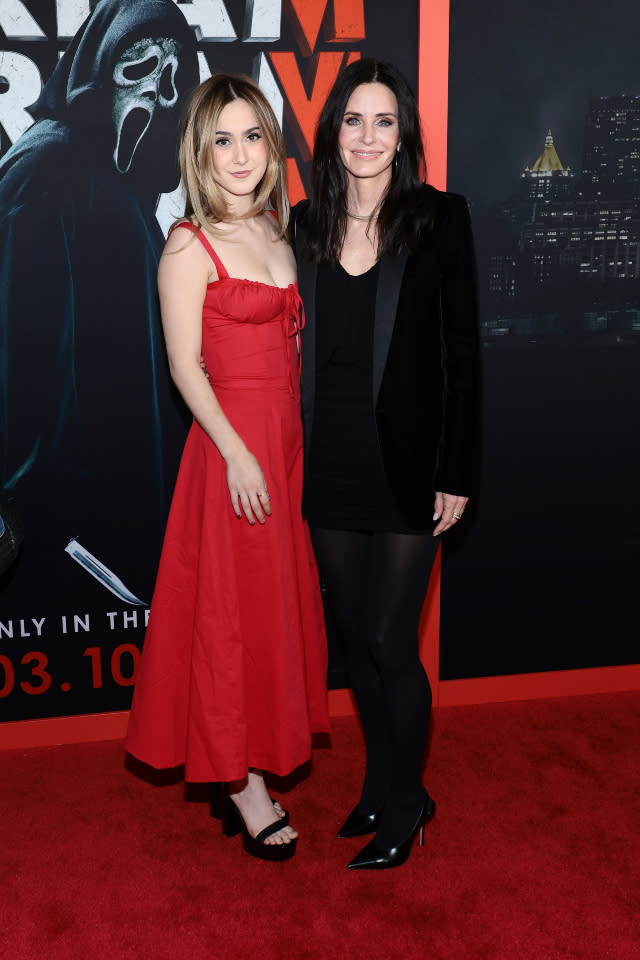 Coco Arquette and Courteney Cox attend the world premiere of Paramount's "Scream VI" at AMC Lincoln Square Theater on March 06, 2023 in New York City. 