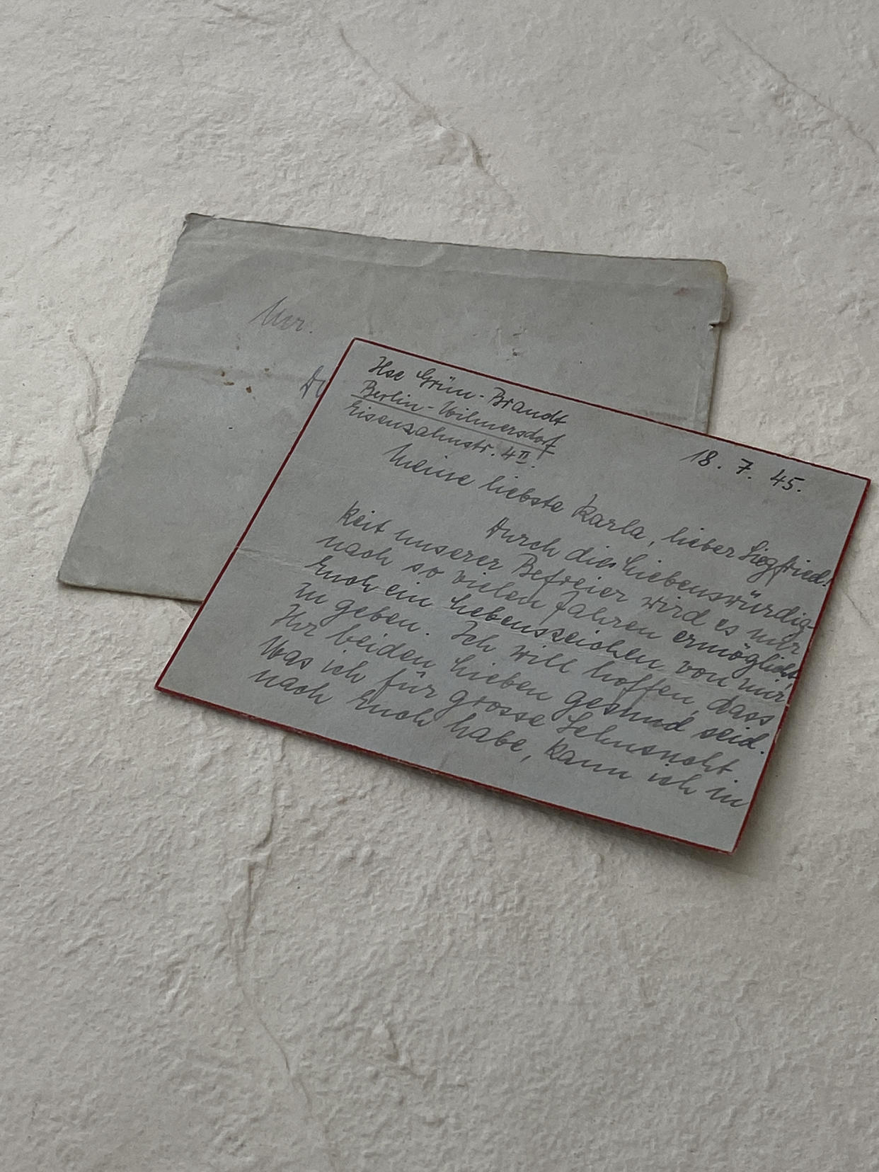 Loewenberg's letter, written in German and dated July 1945. (Jill Butler)