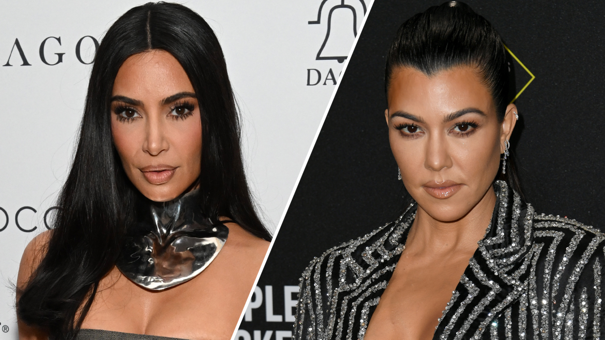 Kourtney Kardashian accuses Kim Kardashian of seeing everything as a business opportunity, including her 2022 wedding to Travis Barker. (Photos: Getty Images)