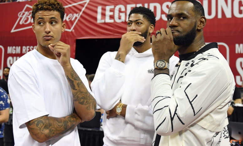 LeBron James, Anthony Davis and Kyle Kuzma at NBA summer league.
