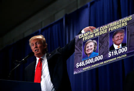 Republican U.S. presidential nominee Donald Trump attends a campaign rally at Blair County Convention Center in Altoona, Pennsylvania August 12, 2016. REUTERS/Eric Thayer/Files