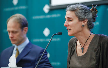 Nadia Milleron speaks in relation to a lawsuit regarding the crash of Ethiopian Airlines Flight 302 on behalf of the family of victim Samya Stumo, niece of Ralph Nader, in Chicago, Illinois, U.S., April 4, 2019. REUTERS/Kamil Krzaczynski