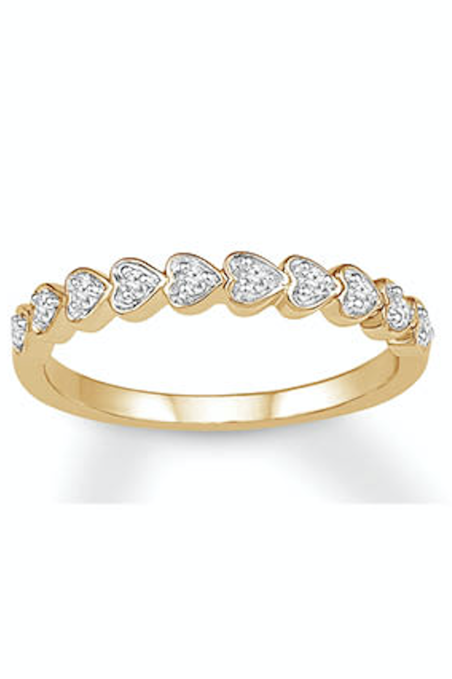 10) Round-cut Diamond Anniversary 10K Yellow Gold Band