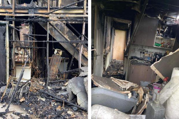 Inside the Holly Close house which caught fire on Thursday