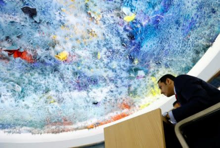 Qatar's foreign minister Sheikh Mohammed bin Abdulrahman al-Thani attends the 36th Session of the Human Rights Council at the United Nations in Geneva, Switzerland September 11, 2017.  REUTERS/Denis Balibouse